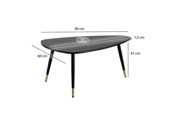 Soffbord Wohnling marmorutseende 90 cm, triangulär modern stil Marmor Svart - Marmor Svart - Möbler - Bord & matgrupp - Soffbord