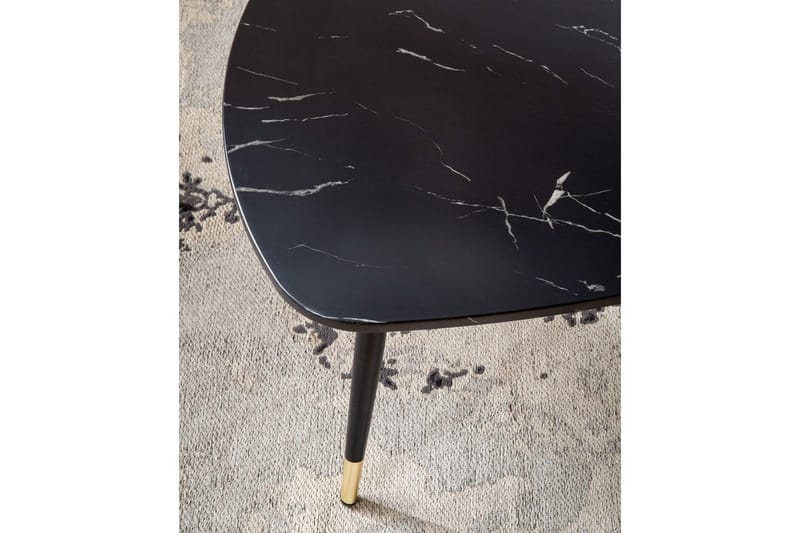Soffbord Wohnling marmorutseende 90 cm, triangulär modern stil Marmor Svart - Marmor Svart - Möbler - Bord & matgrupp - Soffbord