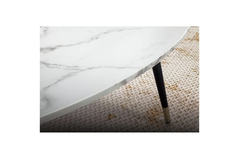 Soffbord Wohnling marmorutseende 90 cm, triangulär modern stil Marmor Vit - Marmor Vit - Möbler - Bord & matgrupp - Soffbord