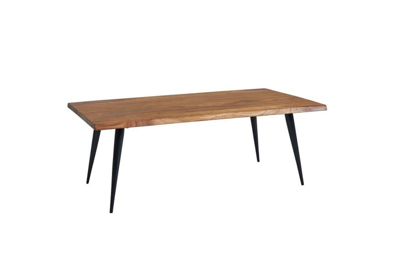 Soffbord Wohnling Massiv träkantskurva med nålformade metallben, lantlig stil - Möbler - Bord & matgrupp - Soffbord