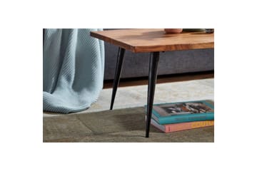 Soffbord Wohnling Massiv träkantskurva med nålformade metallben, lantlig stil - Möbler - Bord & matgrupp - Soffbord
