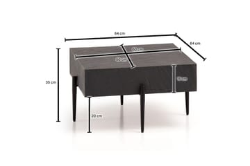 Soffbord Wohnling Massivt fyrkantigt trä i modern stenlook, modern - Möbler - Bord & matgrupp - Soffbord