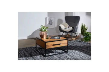 Soffbord Wohnling Massivt sheeshamträ 1 låda med pulverlackerad metallram Industriell - Möbler - Bord & matgrupp - Soffbord