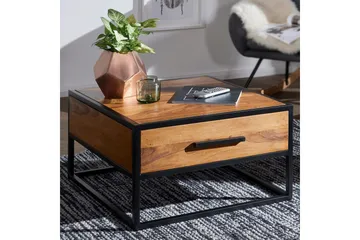 Soffbord Wohnling Massivt sheeshamträ 1 låda med pulverlackerad metallram Industriell - Möbler - Bord & matgrupp - Soffbord