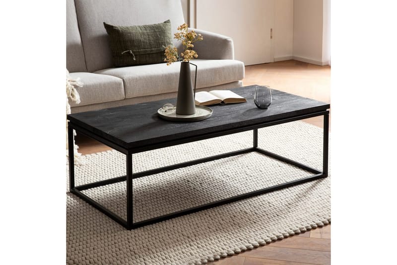 Soffbord Wohnling massivt trä, metallklassisk ram, modern stil 120x60x40 cm - 120x60x40 cm - Möbler - Bord & matgrupp - Soffbord