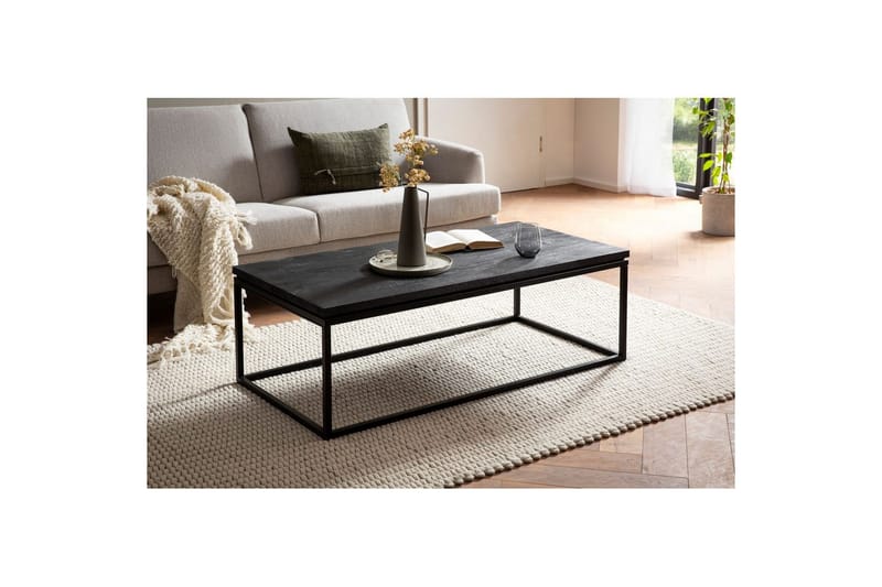 Soffbord Wohnling massivt trä, metallklassisk ram, modern stil 120x60x40 cm - 120x60x40 cm - Möbler - Bord & matgrupp - Soffbord