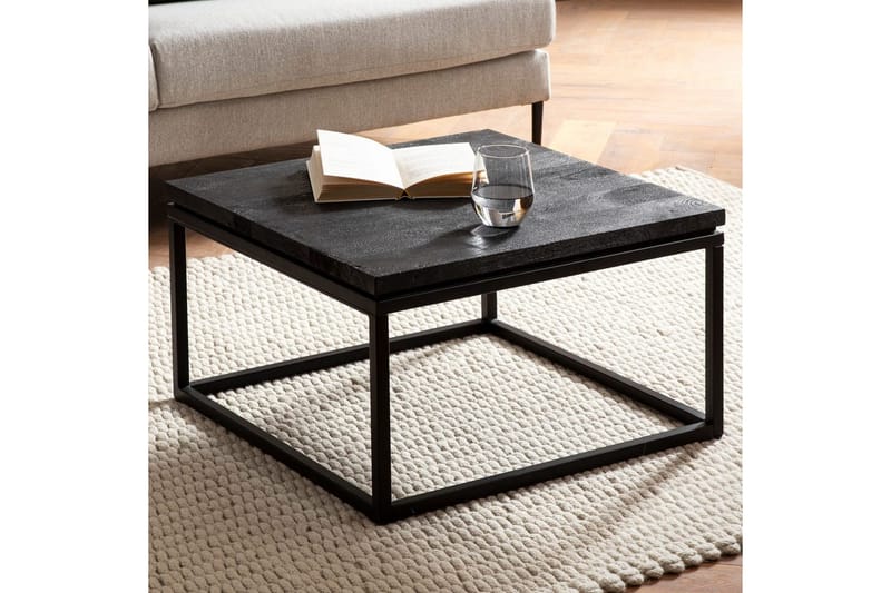 Soffbord Wohnling massivt trä, metallklassisk ram, modern stil 60x60x35 cm - 60x60x35 cm - Möbler - Bord & matgrupp - Soffbord