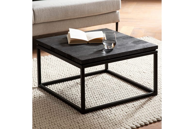 Soffbord Wohnling massivt trä, metallklassisk ram, modern stil 60x60x35 cm - 60x60x35 cm - Möbler - Bord & matgrupp - Soffbord