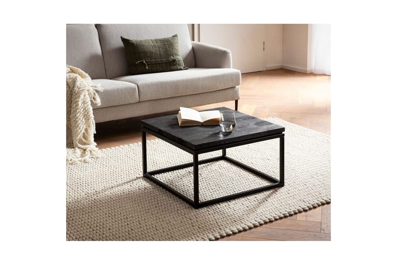 Soffbord Wohnling massivt trä, metallklassisk ram, modern stil 60x60x35 cm - 60x60x35 cm - Möbler - Bord & matgrupp - Soffbord
