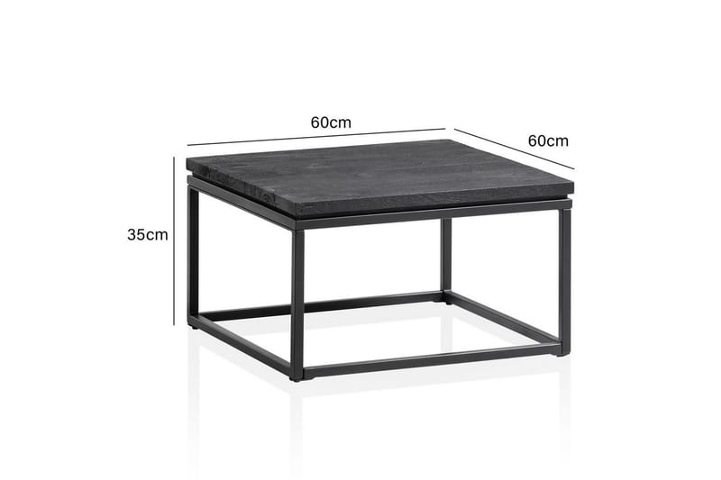 Soffbord Wohnling massivt trä, metallklassisk ram, modern stil 60x60x35 cm - 60x60x35 cm - Möbler - Bord & matgrupp - Soffbord