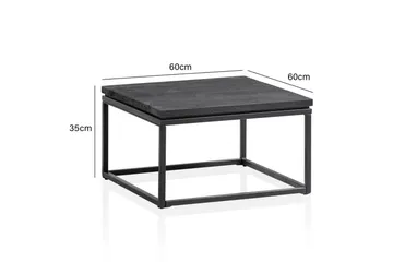 Soffbord Wohnling massivt trä, metallklassisk ram, modern stil 60x60x35 cm - 60x60x35 cm - Möbler - Bord & matgrupp - Soffbord
