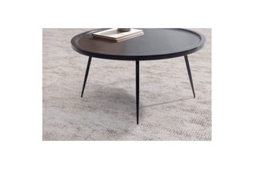 Soffbord Wohnling massivt trä, rund 75 cm med nålben, herrgårdsstil Svart - Svart - Möbler - Bord & matgrupp - Soffbord