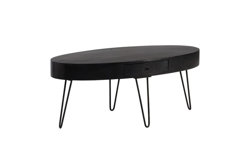 Soffbord Wohnling Massivt trä 100 cm oval med låda lantligt stil - Möbler - Bord & matgrupp - Soffbord