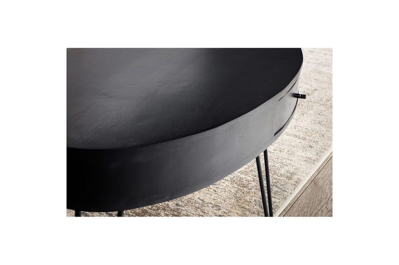 Soffbord Wohnling Massivt trä 100 cm oval med låda lantligt stil - Möbler - Bord & matgrupp - Soffbord