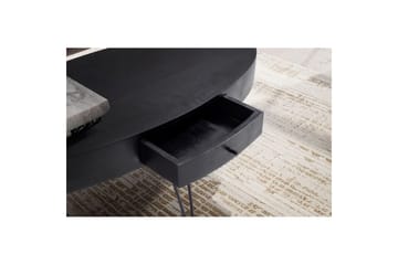 Soffbord Wohnling Massivt trä 100 cm oval med låda lantligt stil - Möbler - Bord & matgrupp - Soffbord