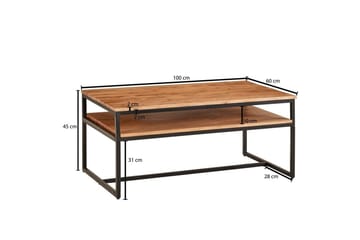 Soffbord Wohnling Massivt trä 100 cm rektangulär med bricka modern - Möbler - Bord & matgrupp - Soffbord