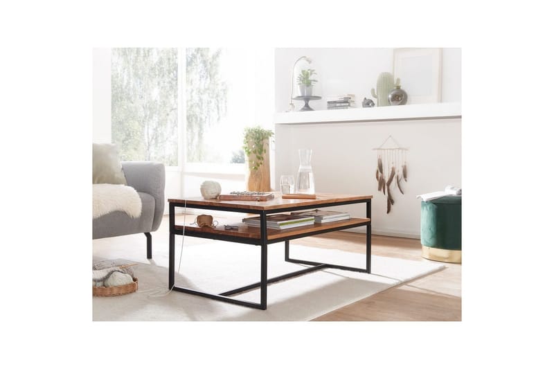 Soffbord Wohnling Massivt trä 100 cm rektangulär med bricka modern - Möbler - Bord & matgrupp - Soffbord