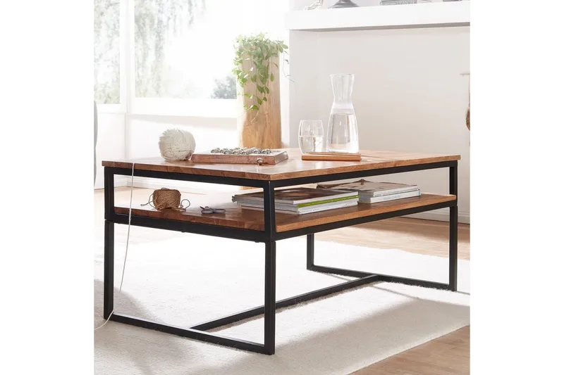 Soffbord Wohnling Massivt trä 100 cm rektangulär med bricka modern - Möbler - Bord & matgrupp - Soffbord