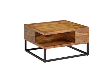 Soffbord Wohnling Massivt trä 60 cm fyrkantig med bricka lantligt - Möbler - Bord & matgrupp - Soffbord