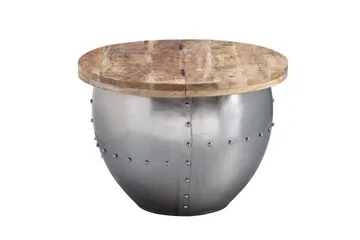 Soffbord Wohnling Massivt trä 60 cm Industriell nitad förvaringsutrymme - Möbler - Bord & matgrupp - Soffbord