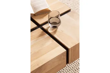 Soffbord Wohnling massivt trä 60 cm kub, fyrkantig, modern stil ljusbrun - ljusbrun - Möbler - Bord & matgrupp - Soffbord