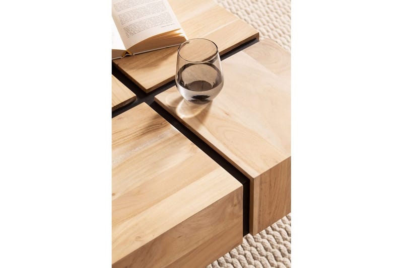 Soffbord Wohnling massivt trä 60 cm kub, fyrkantig, modern stil ljusbrun - ljusbrun - Möbler - Bord & matgrupp - Soffbord