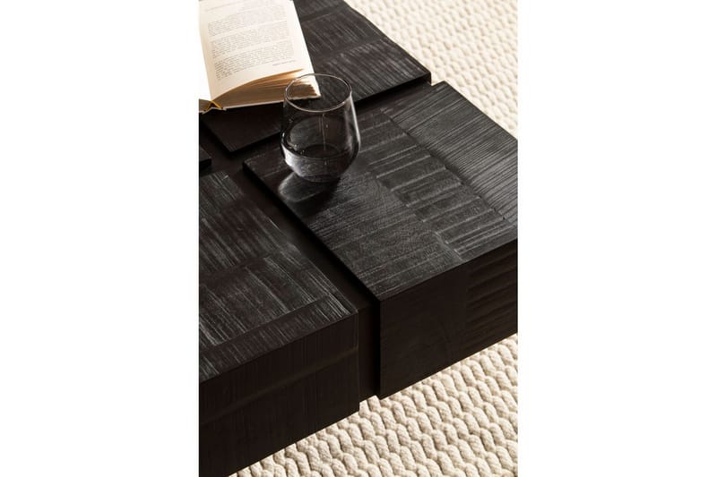 Soffbord Wohnling massivt trä 60 cm kub, fyrkantig, modern stil Svart - Svart - Möbler - Bord & matgrupp - Soffbord