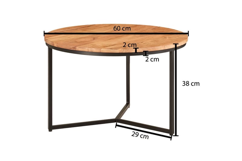 Soffbord Wohnling Massivt trä 60 cm Rund Modern - Möbler - Bord & matgrupp - Soffbord