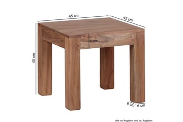 Soffbord Wohnling Massivt trä Lantstil Klassisk Handgjord 45x45 cm, Akacia - 45x45 cm, Akacia - Möbler - Bord & matgrupp - Soffbord