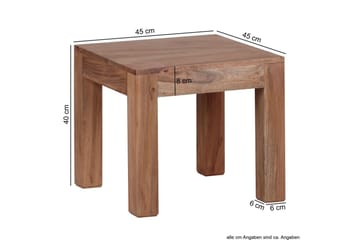 Soffbord Wohnling Massivt trä Lantstil Klassisk Handgjord 45x45 cm, Akacia - 45x45 cm, Akacia - Möbler - Bord & matgrupp - Soffbord