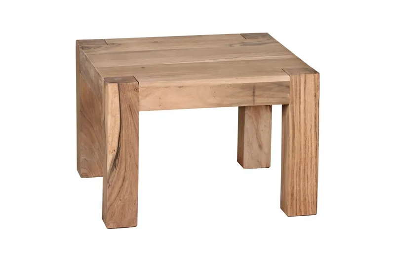 Soffbord Wohnling Massivt trä Lantstil Klassisk Handgjord 60x60 cm, Akacia, 60x60 cm, Akacia