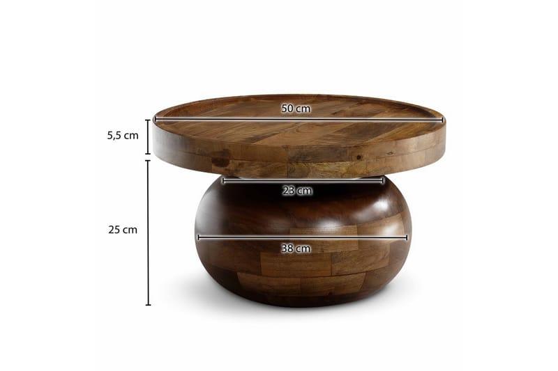 Soffbord Wohnling Massivt trä mango 50 cm organisk optik modern - Möbler - Bord & matgrupp - Soffbord