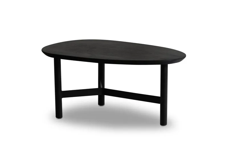 Soffbord Wohnling Massivt trä njurformad 3-bensram modern