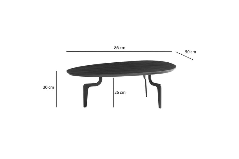 Soffbord Wohnling Massivt trä oval 86 cm modern - Möbler - Bord & matgrupp - Soffbord