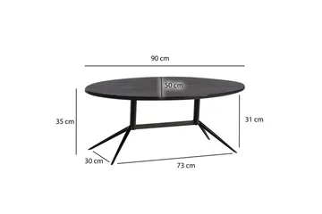 Soffbord Wohnling Massivt trä oval 90 cm modern - Möbler - Bord & matgrupp - Soffbord