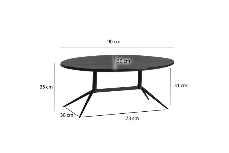 Soffbord Wohnling Massivt trä oval 90 cm modern - Möbler - Bord & matgrupp - Soffbord