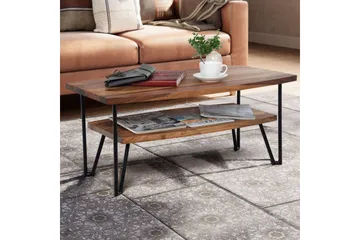 Soffbord Wohnling Massivt trä rektangulär med bricka lantligt metallben - Möbler - Bord & matgrupp - Soffbord