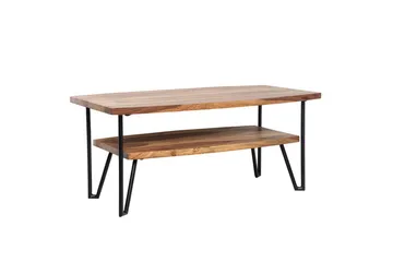 Soffbord Wohnling Massivt trä rektangulär med bricka lantligt metallben - Möbler - Bord & matgrupp - Soffbord