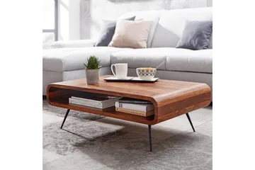 Soffbord Wohnling Massivt trä rektangulär rundade hörn lantligt - Möbler - Bord & matgrupp - Soffbord