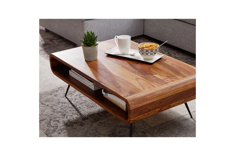 Soffbord Wohnling Massivt trä rektangulär rundade hörn lantligt - Möbler - Bord & matgrupp - Soffbord