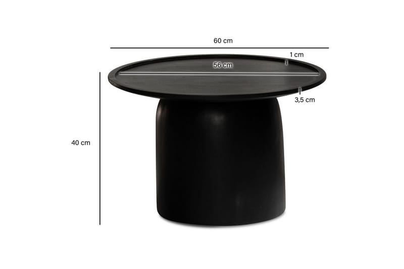 Soffbord Wohnling Massivt trä rund 60 cm cylinderstil bas klassisk modern - Möbler - Bord & matgrupp - Soffbord