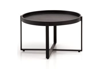 Soffbord Wohnling Massivt trä rund 60 cm med klassiskt utseende metallram modern - Möbler - Bord & matgrupp - Soffbord