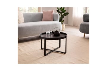 Soffbord Wohnling Massivt trä rund 60 cm med klassiskt utseende metallram modern - Möbler - Bord & matgrupp - Soffbord