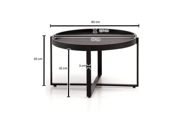 Soffbord Wohnling Massivt trä rund 60 cm med klassiskt utseende metallram modern - Möbler - Bord & matgrupp - Soffbord