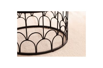 Soffbord Wohnling Massivt trä rund 60 cm med modern metallram modern - Möbler - Bord & matgrupp - Soffbord