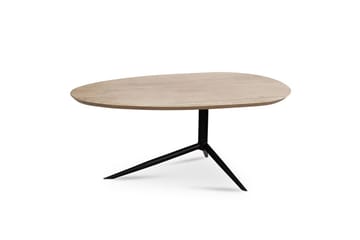 Soffbord Wohnling Massivt trä vitlaserat 86 cm ovalt modern - Möbler - Bord & matgrupp - Soffbord