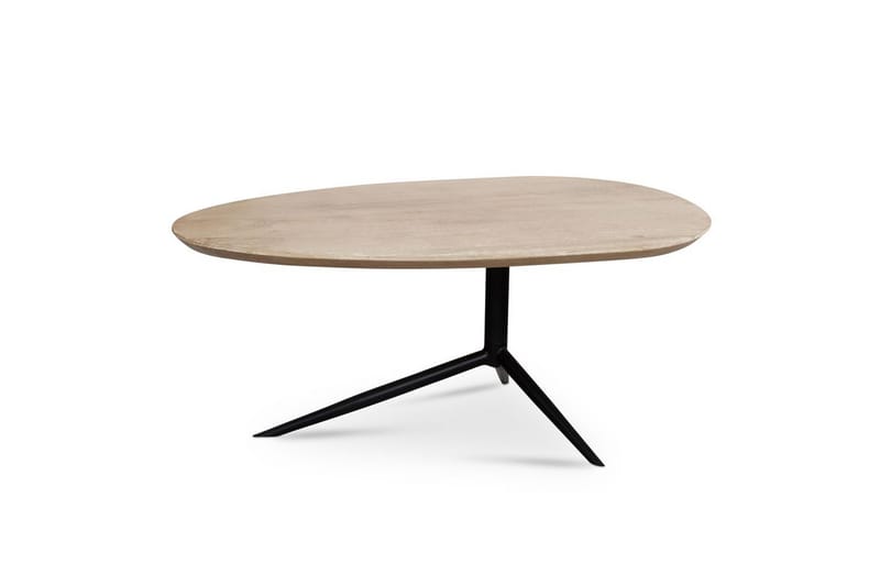 Soffbord Wohnling Massivt trä vitlaserat 86 cm ovalt modern - Möbler - Bord & matgrupp - Soffbord