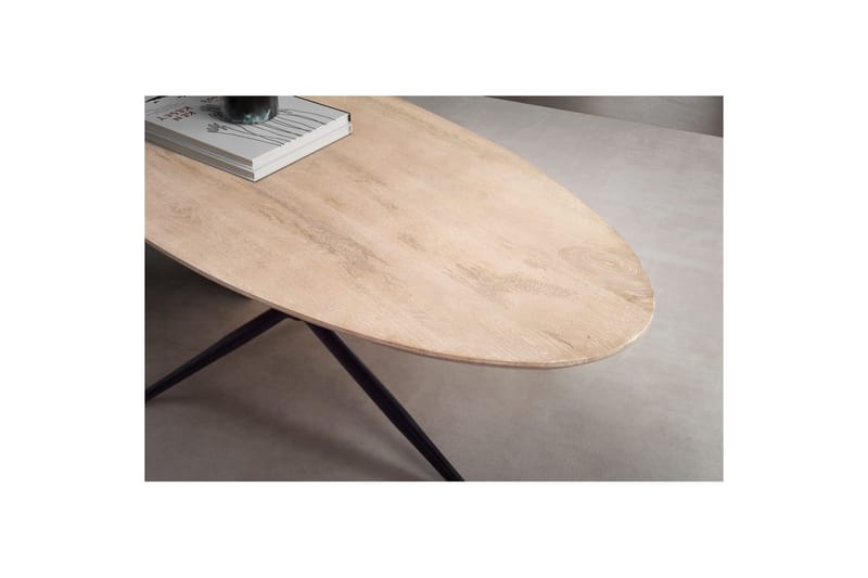 Soffbord Wohnling Massivt trä vitlaserat 86 cm ovalt modern - Möbler - Bord & matgrupp - Soffbord