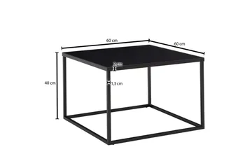 Soffbord Wohnling metall fyrkantig, modern stil Svart - Svart - Möbler - Bord & matgrupp - Soffbord