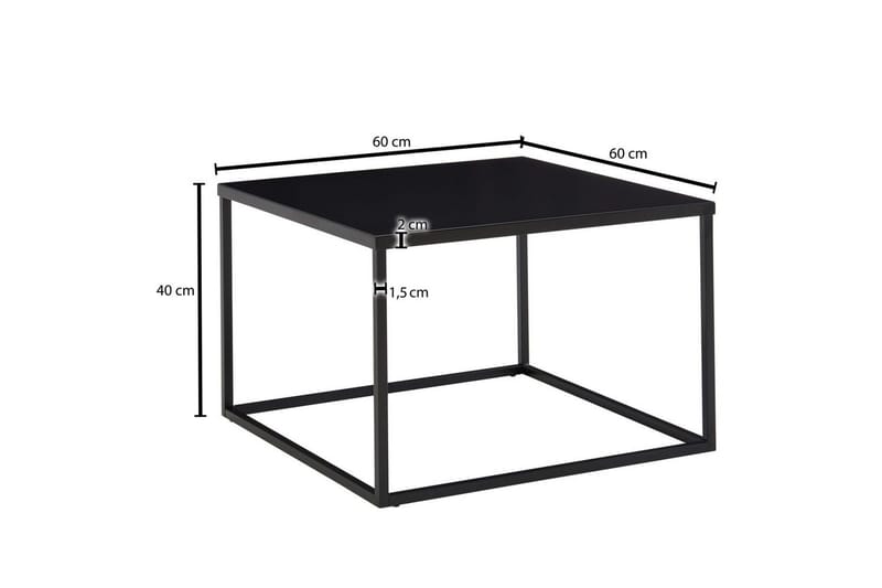 Soffbord Wohnling metall fyrkantig, modern stil Svart - Svart - Möbler - Bord & matgrupp - Soffbord